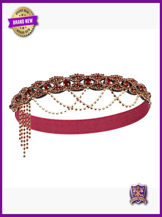 1920s Flapper Headpiece Roaring 20s Gatsby Chain Headband Vintage main image 4
